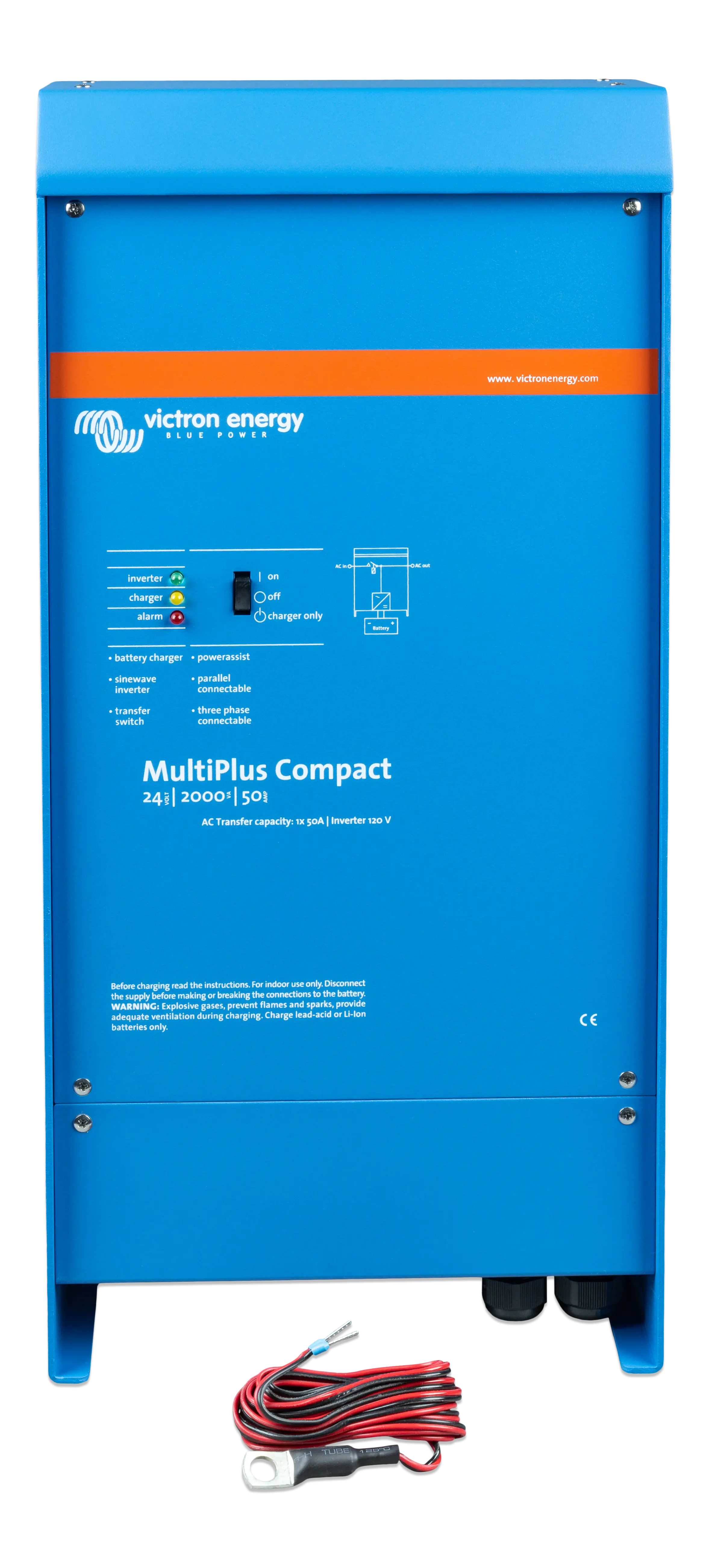MultiPlus Compact 24V 2000VA 50A 50A 120V VE-Bus (front + acc) thumbnail